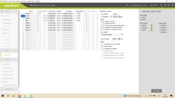 Zrzut ekranu programu konfiguracji instalacji alarmowej Satel Perfecta 16. Widać listę wejść i ich ustawienia.