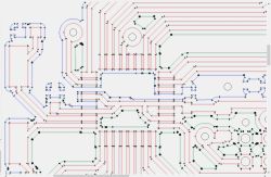 PCB trace visualization for GCode generation PCB path preview with CNC machining points and multi-color trace layers