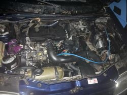 Komora silnika Citroena Berlingo 1.9 z 2001 roku z widoczną pompą wtryskową i przewodami.