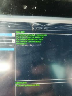 Wyszukiwanie wsadu ECU po remapie, STAGE 1 dla 1.9 TDI kod ATD, ECU: 38906019GC, SG 1545