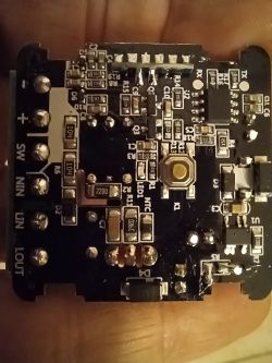 Printed circuit board with various electronic components.