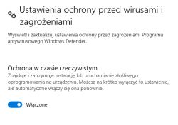 Persistent Activation of Real-time Protection in Windows 10 Pro's Defender