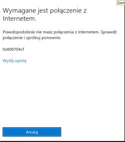 0x800704cf - Nie uruchamia web store oraz aktualizacji