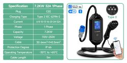 AFYEEV 32A 7.2KW EV Charger Type2/Type1 with BK7231N-CBU-IPEX Module Info