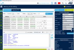 Zrzut ekranu z programu STM32CubeProgrammer z widocznymi ustawieniami połączenia ST-LINK.