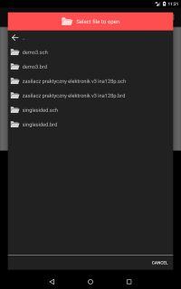 Android Eagle PCB Assistant - przeglądarka plików Eagle