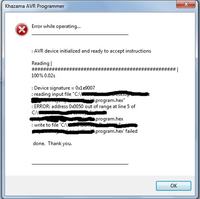 ATtiny13 - błąd podczas programowania "Mismath at location 0x00000000"