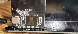 Close-up of a circuit board labeled LN-02 with a Lightning LN882HKV chip.