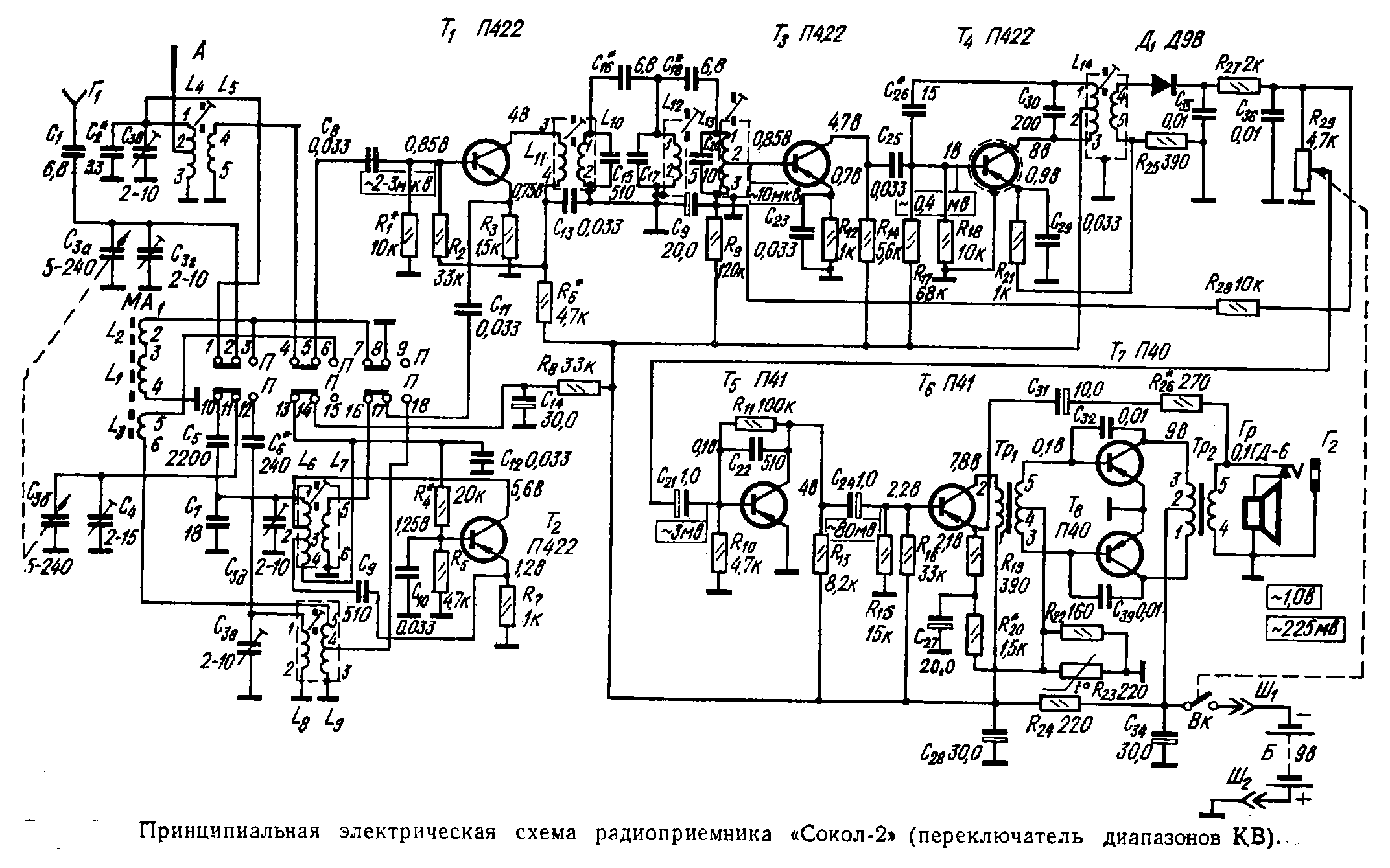 Радиоприемник сокол схема