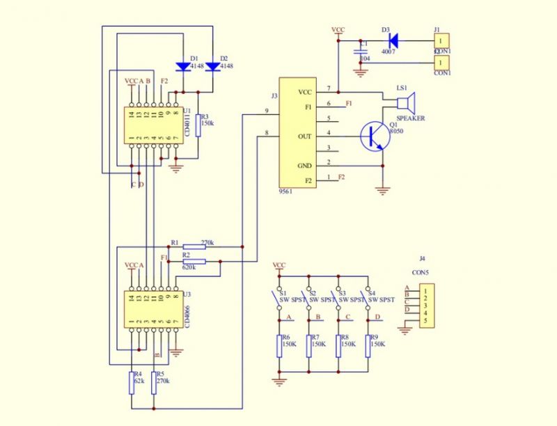 Generator 16-tu efektów dźwiękowych, kit