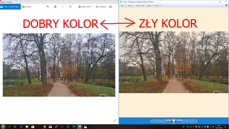 Złe wyświetlanie kolorów w Przeglądarce Fotografii Systemu Windows - Windows 10 Złe wyświetlanie kolorów w Przeglądarce Fotografii Systemu Windows - Windows 10