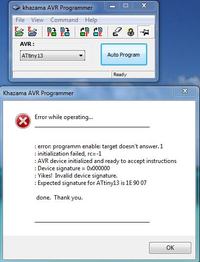 USBasp nie łączy się z Atmega8a, Atiny2312A, Atiny13A na Win7x64