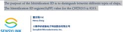 Document excerpt about chip identification with Sensylink logo.