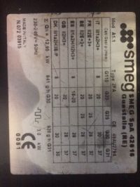 SMEG A1.1 (typ 2FA) - piekarnik nie grzeje, oświetlenie nie załącza się. SMEG A1.1 (typ 2FA) - piekarnik nie grzeje, oświetlenie nie załącza się.