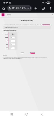 Panel konfiguracyjny blokady sieci 5G routera T-Mobile NR7303