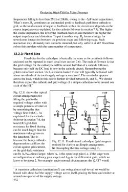 Page from an engineering book showing electronic schematics and text about valve preamps.