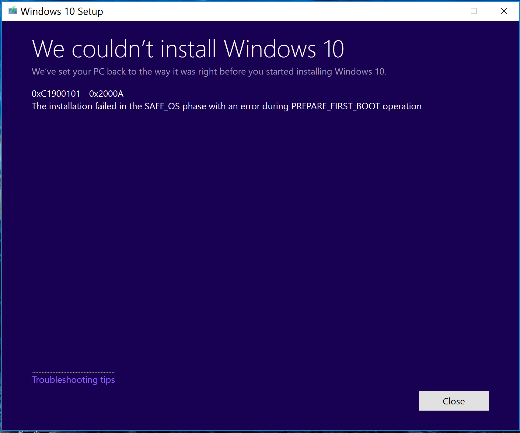 First boot во время операции sysprep. 0xc1900101. the boot operation.