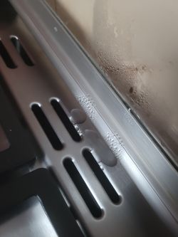 Beko FSM52335DXDS - z tyłu piekarnika wydobywa się para i skrapla się dużo wody.