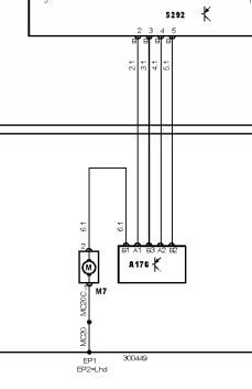 Schemat połączeń przewodów rezystora dmuchawy w Peugeot 206cc - kostka 5pin i 2pin