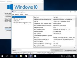 Ekran informacyjny systemu Windows 10 z podsumowaniem systemu.