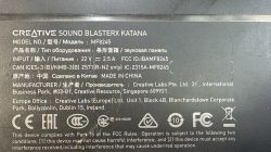 Tabliczka znamionowa soundbara Creative Sound Blaster X Katana model MF8245