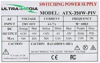 Ultra-Media model: ATX-350W-PIV naprawa elementy uszkodzone