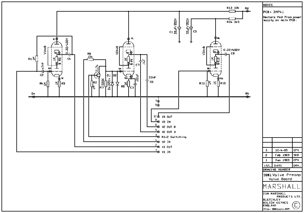 Mu Follower Jak przerobić preamp Marshall 9001 z mu-follower na cathode follower?