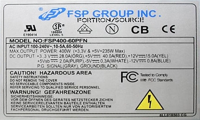 Fortron FSP Group INC model: FSP400-60PFN wyciek elektrolitu