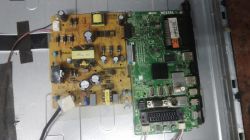 Printed circuit boards with electronic components on a metal base.