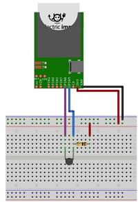 Termometr z połączeniem internetowym oparty na electric imp