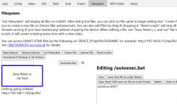 Screenshot of the LittleFS file system editor in the OpenBK application.