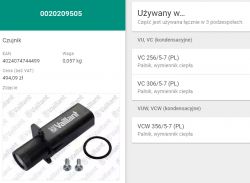 Kocioł Vaillant ecoTEC VC 2565-7, błąd F.55, czujnik CO 0020206942 - zamiennik?