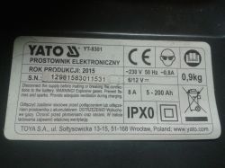 Yato YT-8301 - uszkodzony elektroniczny prostownik "automatyczny" Yato YT-8301 - uszkodzony elektroniczny prostownik "automatyczny"