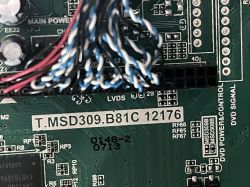 Blaupunkt TV Motherboard with T.MSD309.B81C 12176 Label Close-up of a Blaupunkt TV motherboard with the label T.MSD309.B81C 12176.