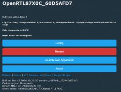 Screenshot of the OpenRTL87X0C software interface displaying system information.