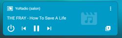 YoRadio widget in Home Assistant playing “How To Save A Life” by The Fray
