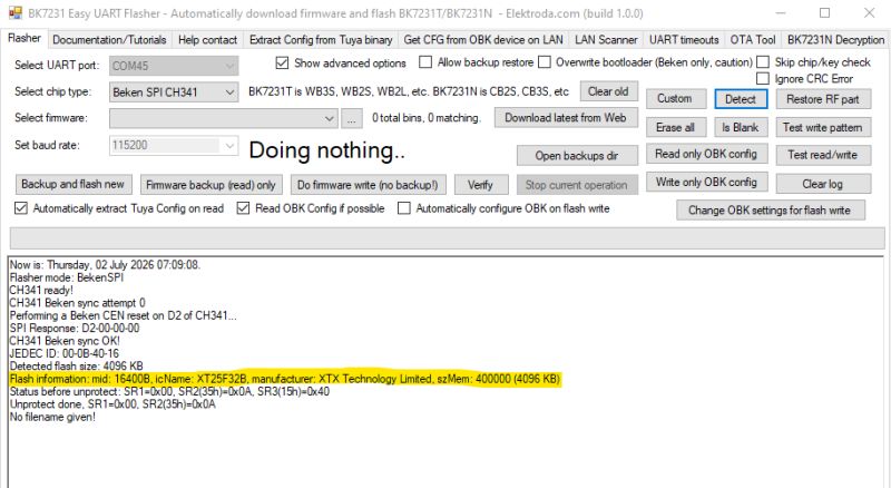 Beken BK7231/BK7252 SPI flashing and recovery - new flasher tool and protocol specs