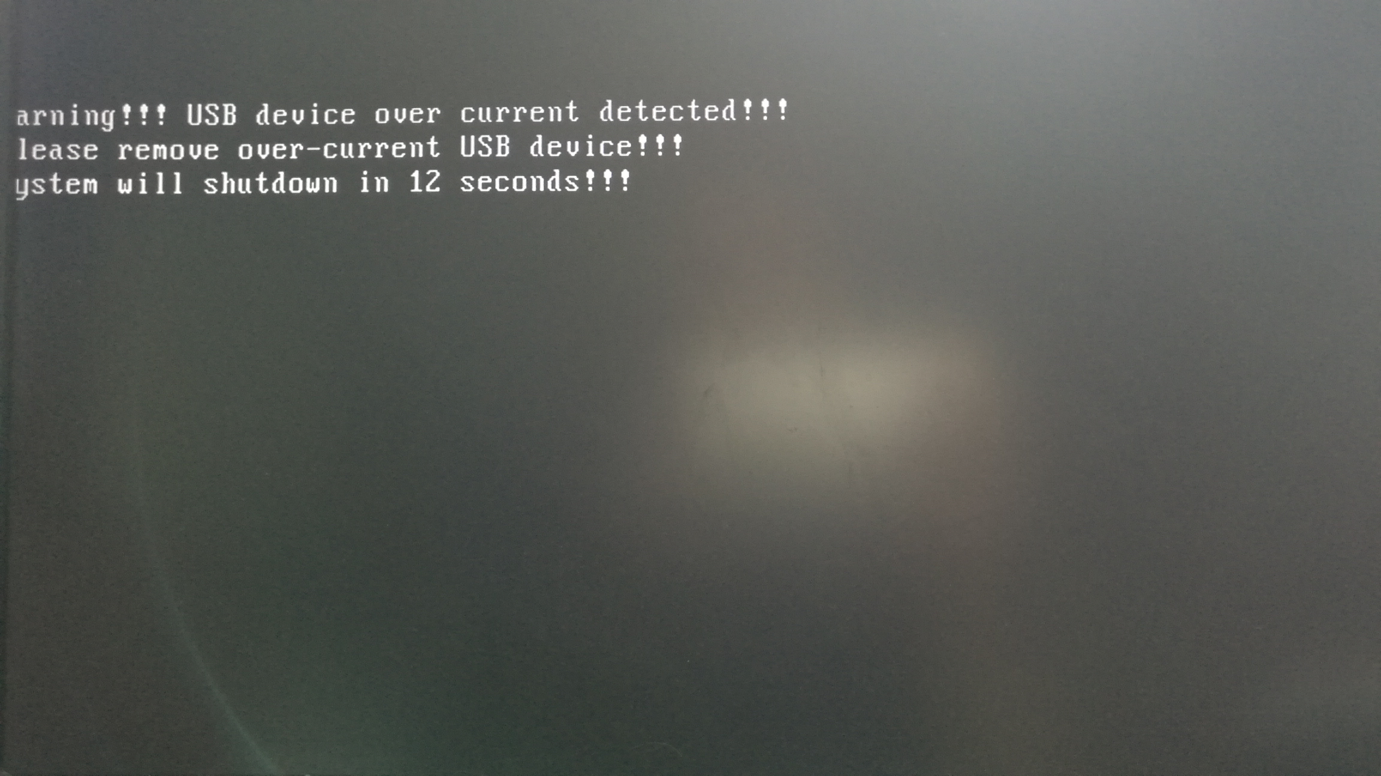 Over current status. USB device over current status detected.