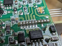Close-up of a circuit board with various components and chips visible, including BP2306, BP5628C, and KP15051SPA.