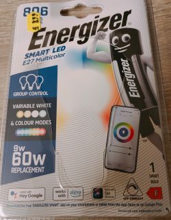 Packaging of Energizer E27 Multicolor LED Smart Bulb Packaging of Energizer E27 Multicolor LED Smart Bulb.