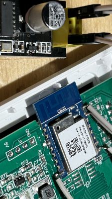 Close-up of an electronic module labeled CB3S on a circuit board.