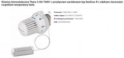 White Honeywell thermostatic head with a remote liquid temperature sensor.