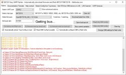 Screenshot of BK7231 Easy UART Flasher application with communication errors.