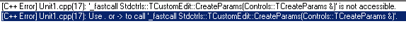 C++ Builder TEdit - Wyrównanie tekstu do prawej i błędy kompilacji