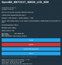 OpenBeken S09 Interface Screenshot of the user interface for the OpenBeken S09 device.