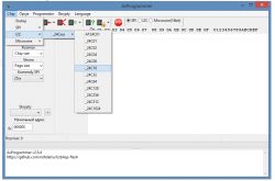 Interfejs programu AsProgrammer z wybranym chipem I2C _24C16.