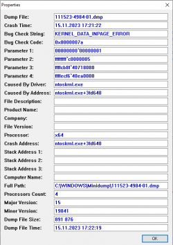 Bluescreeny na używanym komputerze: Kernel-Power, Identyfikator 41, błędy dysku i RAM