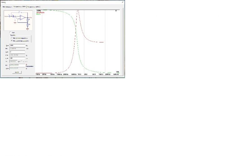 [Sprzedam] Program do projektowania filtrów aktywnych: sekcja bikwadratowa, Sallen-Key (25 zł)