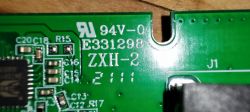 ZKH-2 Circuit Board Section with Marking Section of a green circuit board with markings ZKH-2 and E331298.