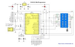 CH341A MiniProgrammer circuit diagram with labeled signal and power connections